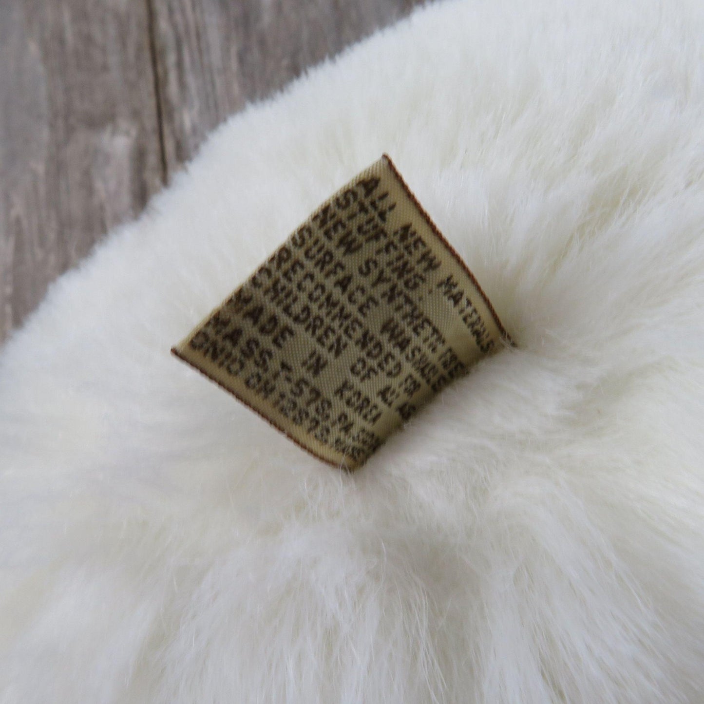 Vintage White Teddy Bear Plush Polar Bear White Westcliff Collection Fuzzy Nose Korea