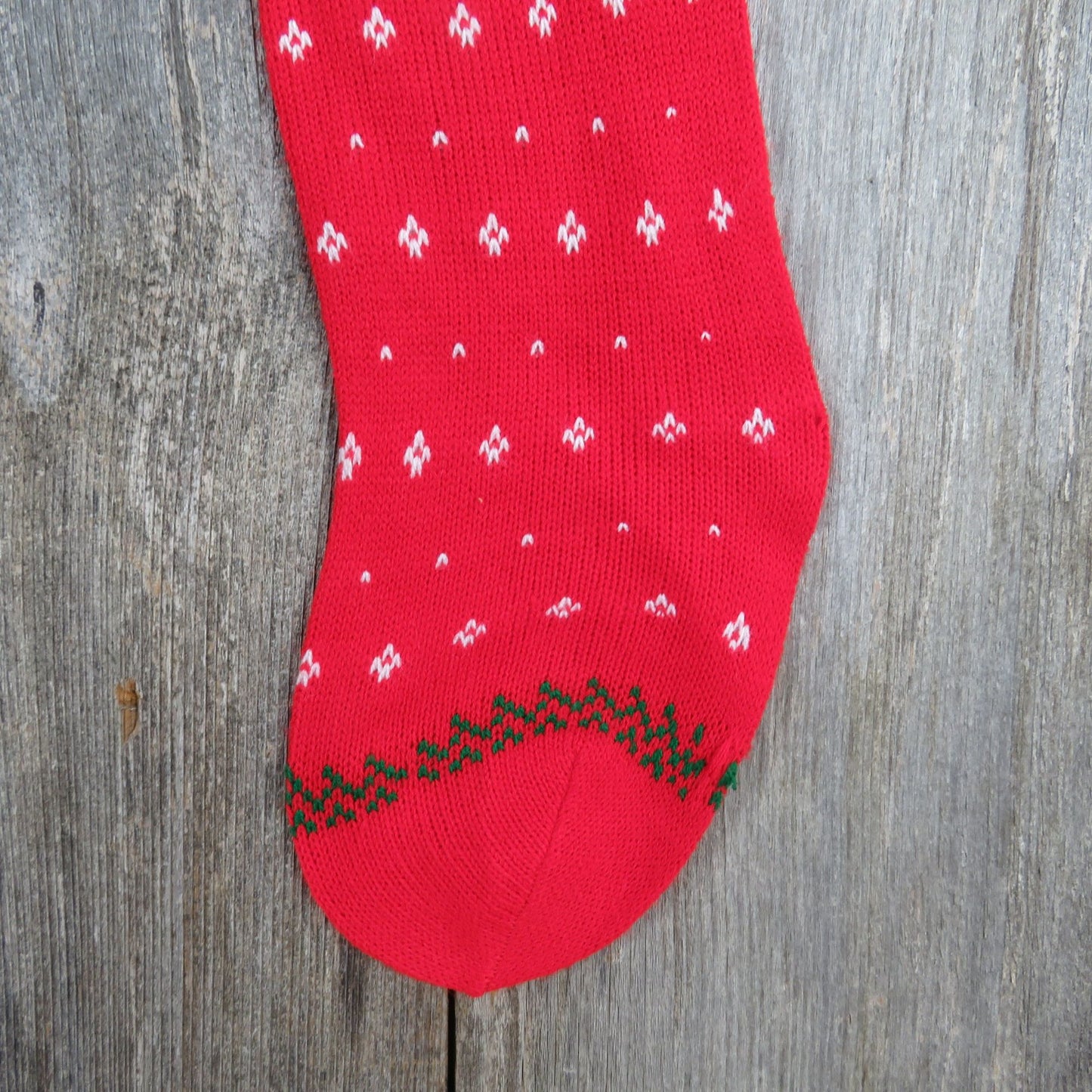 Vintage Red Christmas Tree Knit Stocking Candles Knitted Red Green Tree Design Pom Pom Knitted ST339