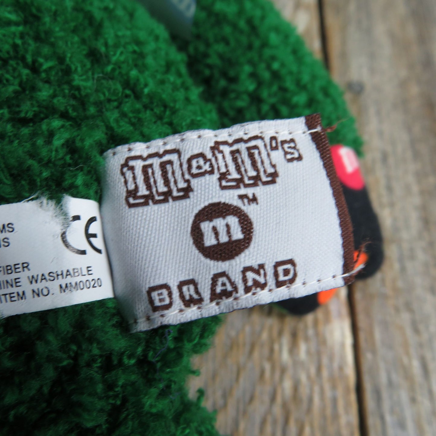 Green Frog Plush M&M Brand Candy Sitting Stuffed Animal Mars Inc Weighted Bottom Advertising