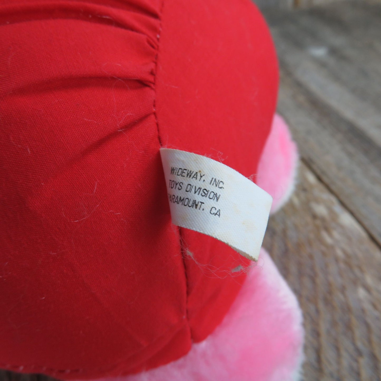 Vintage Pink Bunny Plush Easter Rabbit Bib Overalls Stuffed Animals Wideway Toys