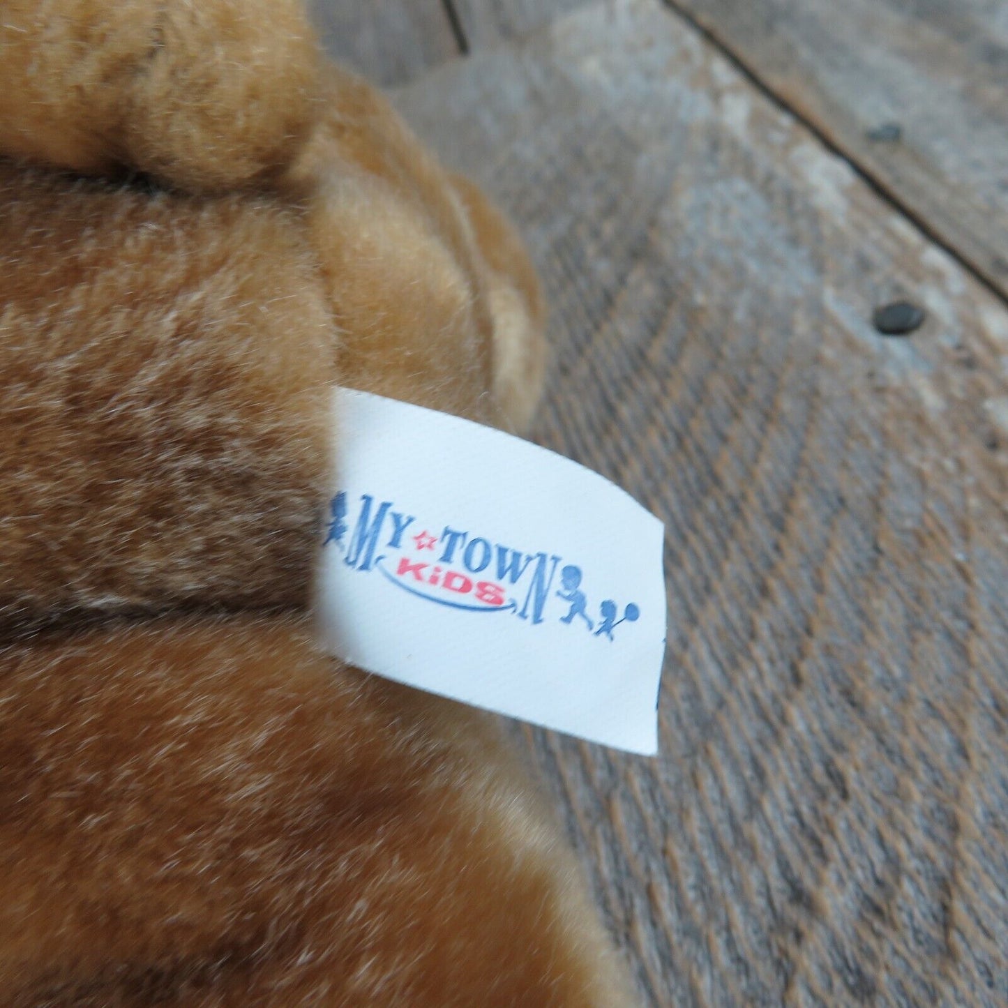 Teddy Bear Plush Brown My Town Kids Hard Flocked Nose Sitting Stuffed Animal Toy