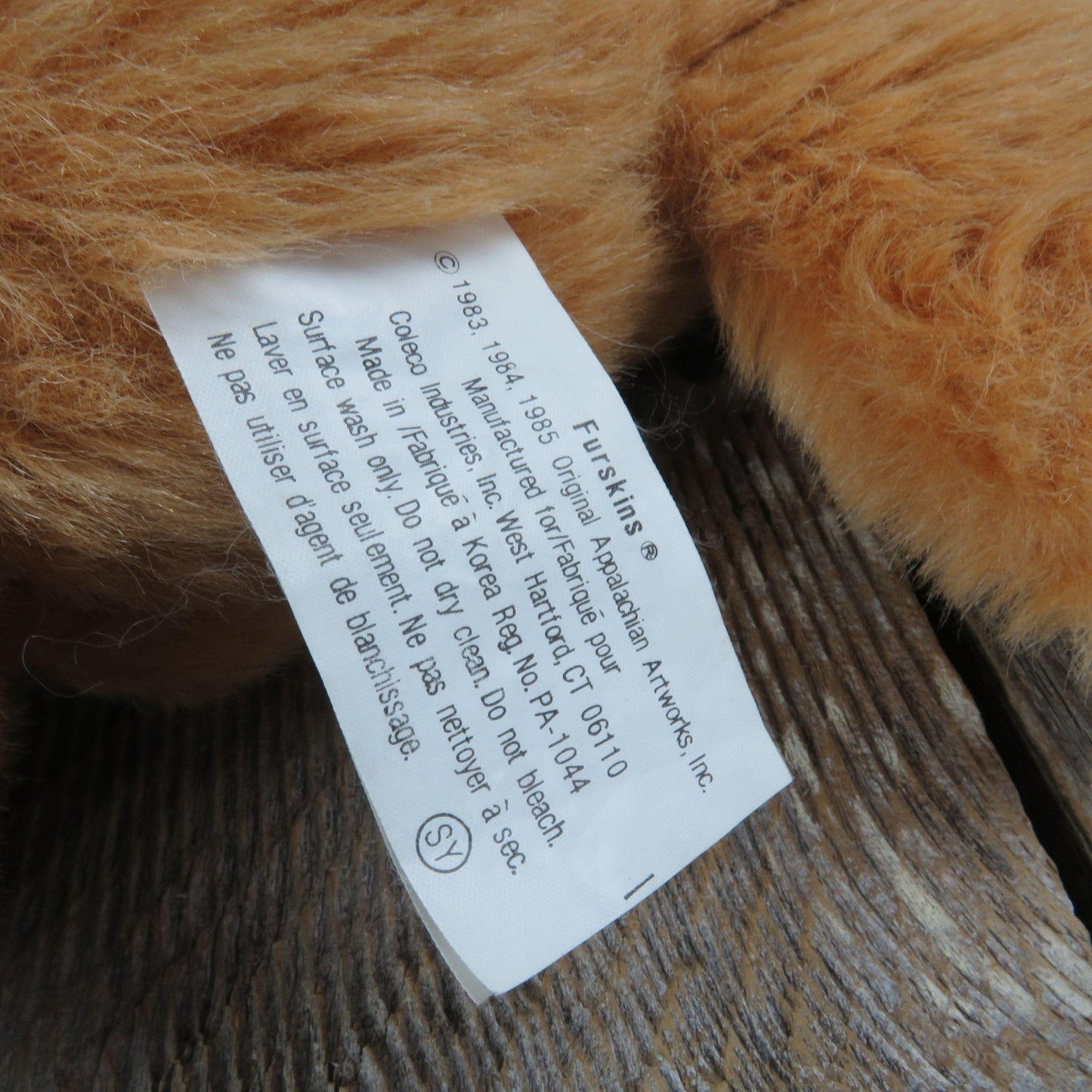 Vintage Furskins Teddy Bear Plush Belly Button Brown Shaggy Xavier Roberts Appalachian Artworks 1985