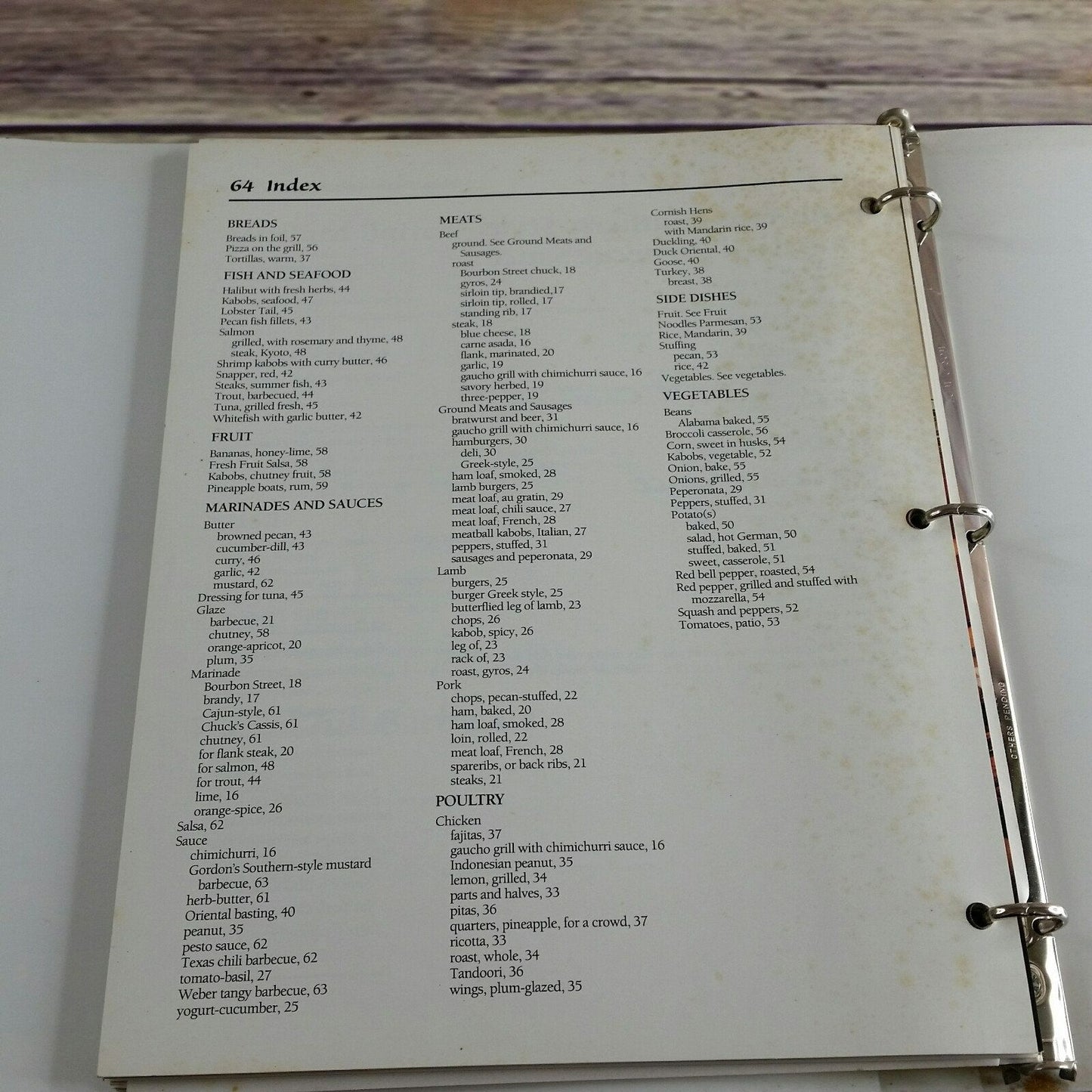 Vintage Cookbook Weber Genesis Silver B Gas Grill Manual Instructions and Recipes 1999 Binder Meat Poultry Fish Seafood Side Dishes