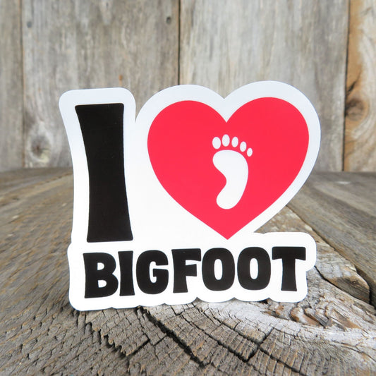 I Love Heart Bigfoot Sticker Black Red White Believer Color Waterproof Water Bottle Laptop Sticker