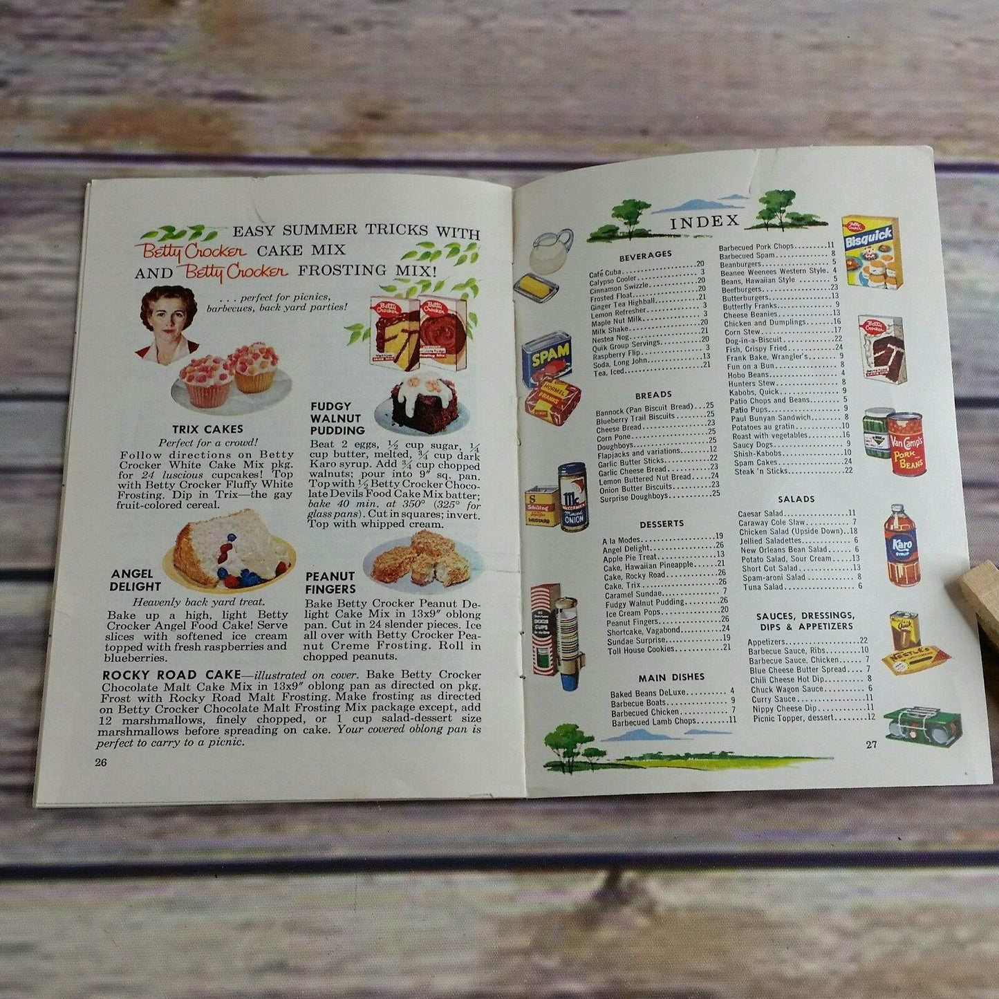 Vintage Cookbook Lets Eat Outdoors Promo Booklet 1950s Booklet American Dairy Association Karo Bisquick Betty Crocker Nescafe Hormel - At Grandma's Table