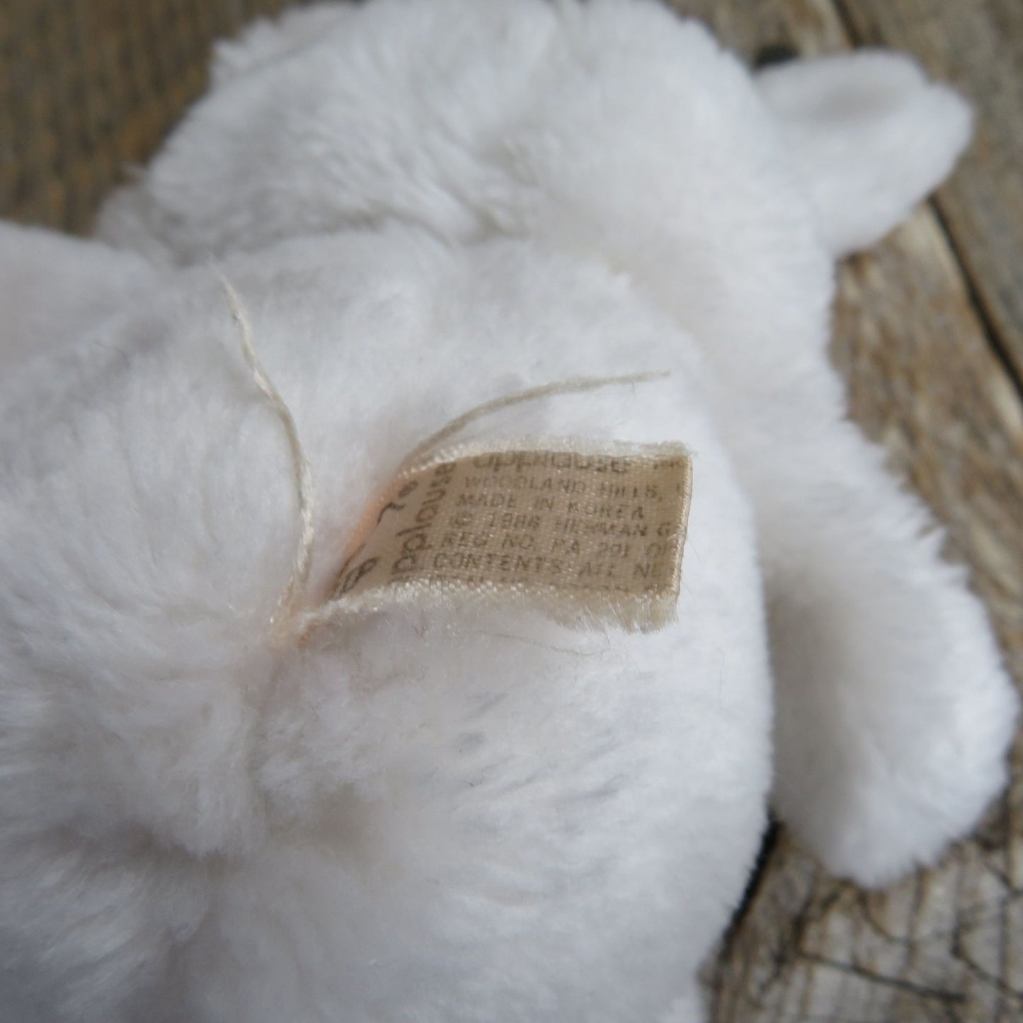 Vintage Jelly Belly Bunny Plush White Rabbit Jelly Bean Toys Stuffed Animal Applause 1988 Korea