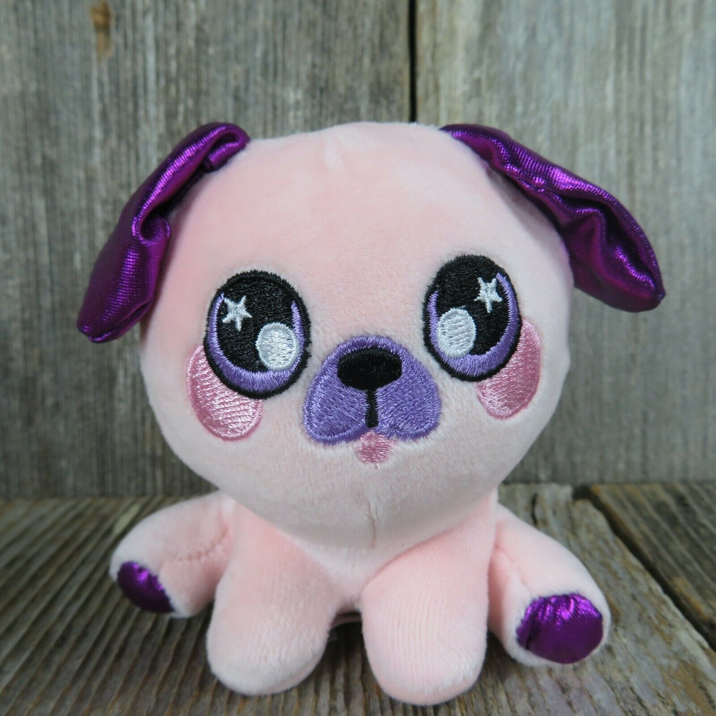 Squeezamals Pink Purple Plush Dog Squeeze Stuffed Animal Stress Pet Puppy