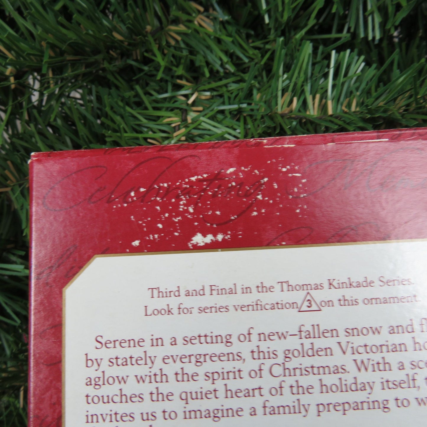 Vintage Thomas Kinkade Victorian Christmas III Ornament Painter of Light Hallmark 1999