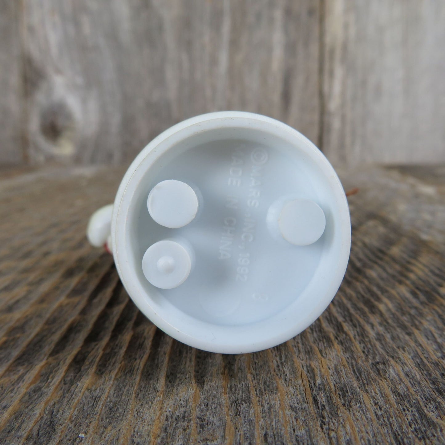 Vintage Brown M&M Ornament Santa Hat Candy Cane Candy Tube Topper Figure Christmas 1992 Mars