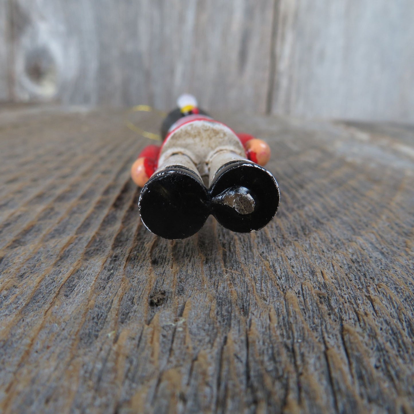 Vintage Wooden Toy Soldier Ornament Christmas Red Black