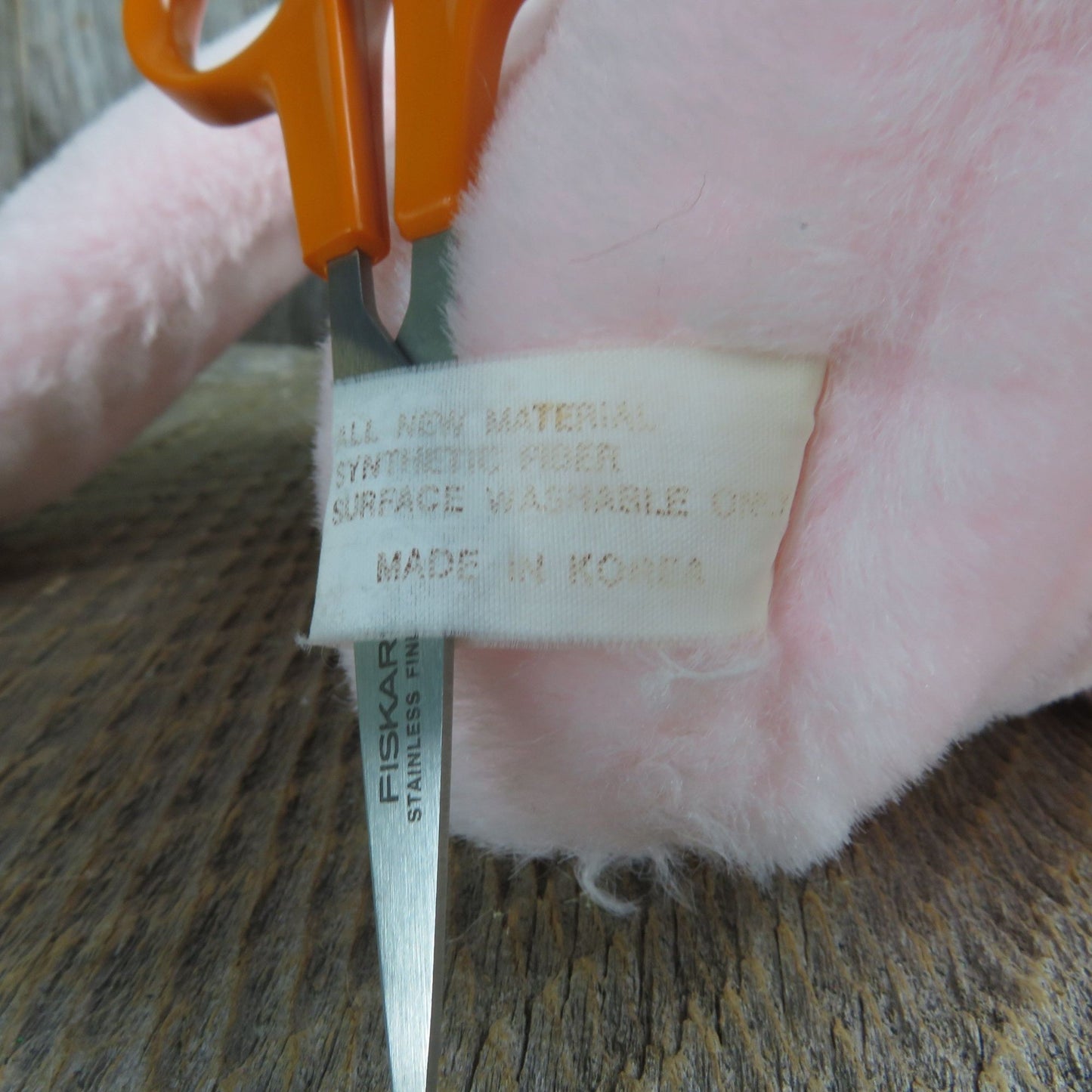 Vintage Praying Bunny Plush Pink Rabbit Stuffed Animal Easter Pink Nose Korea