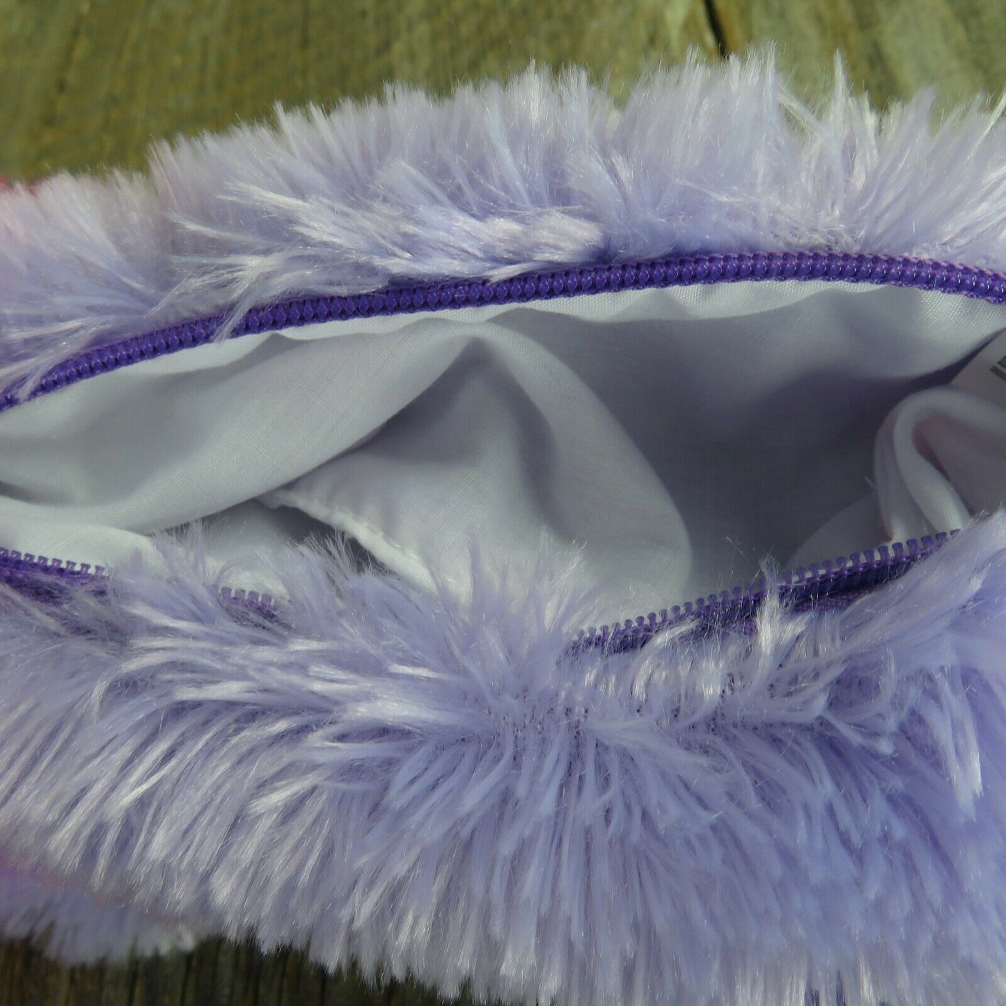Purple Pink Sloth Plush Pencil Pouch Makeup Hand Bag Zip Stuffed Animal Fuzzy