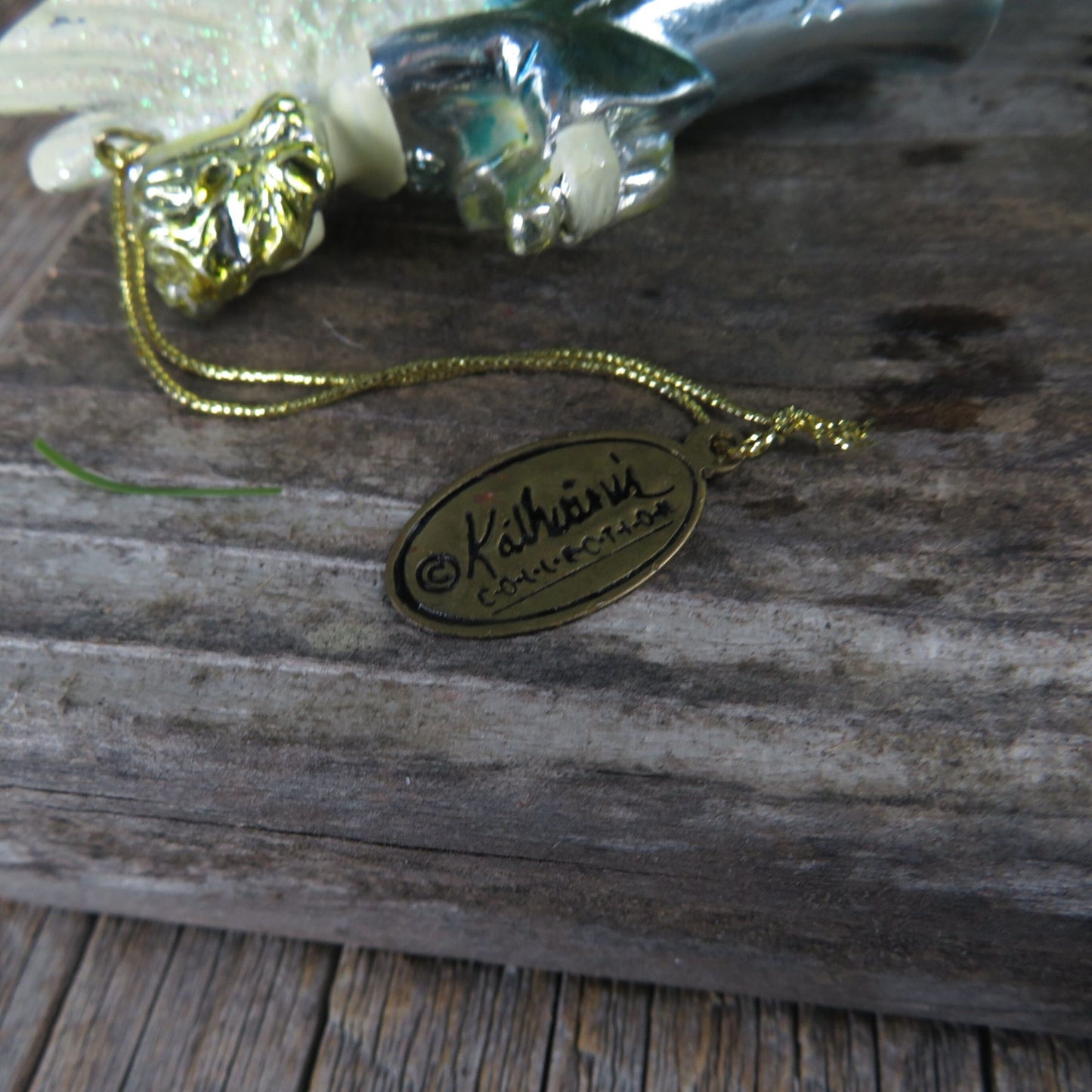 Angel with Harp Lightbulb Ornament Katherin's Collection Silver Gold Glitter Wings Christmas