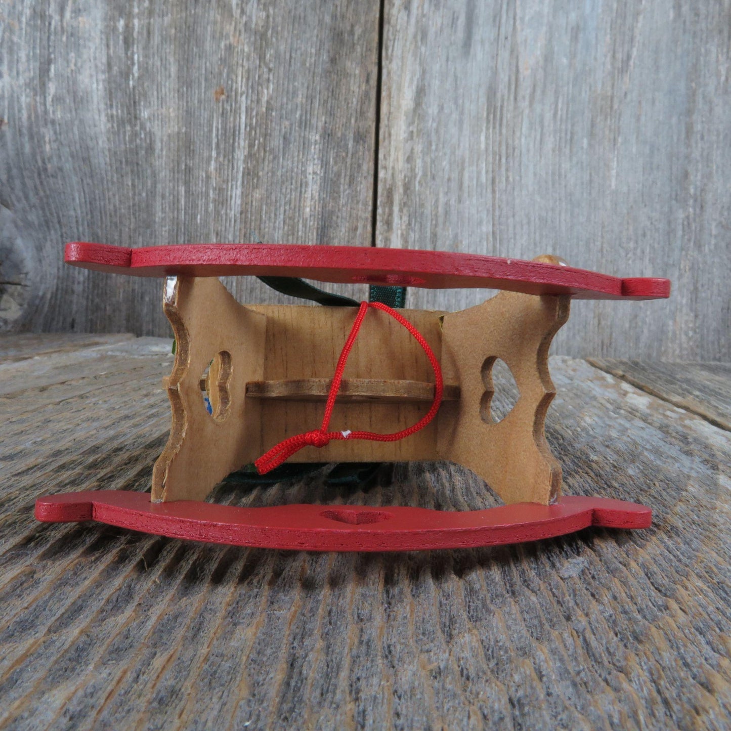 Vintage Wooden Rocking Horse Pony Ornament Wood Christmas Toy Train Rustic