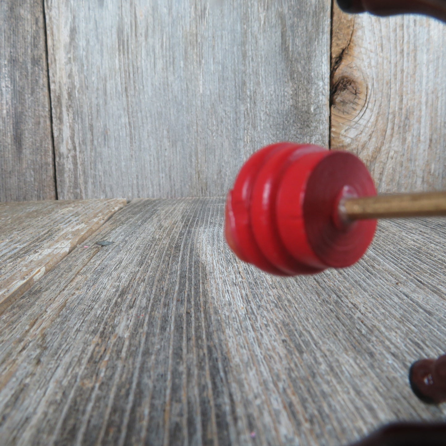 Vintage Wooden Carousel Horse Pony Ornament Wood Christmas Brown Blue Saddle String Mane