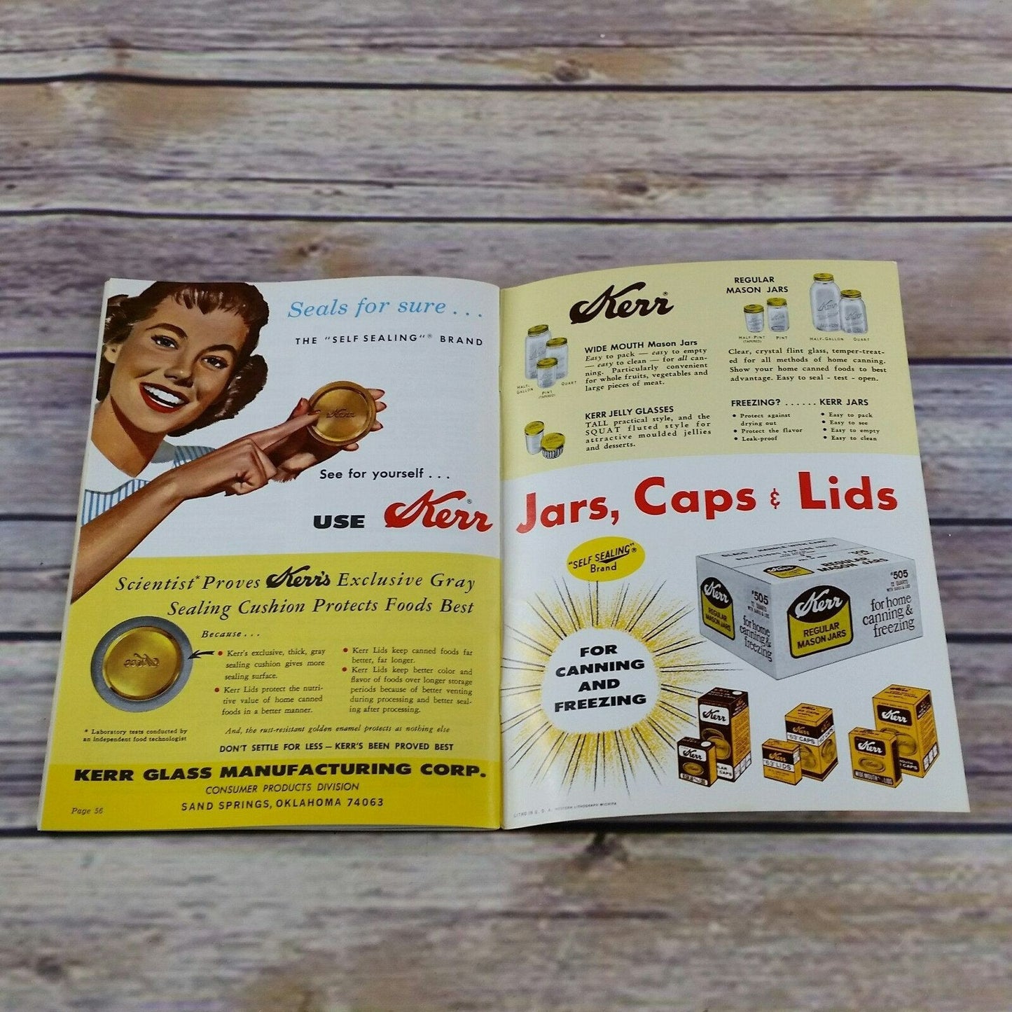 Vintage Kerr Home Canning and Freezing Cookbook Recipes 1972 Booklet Paperback Kerr Glass Mfg