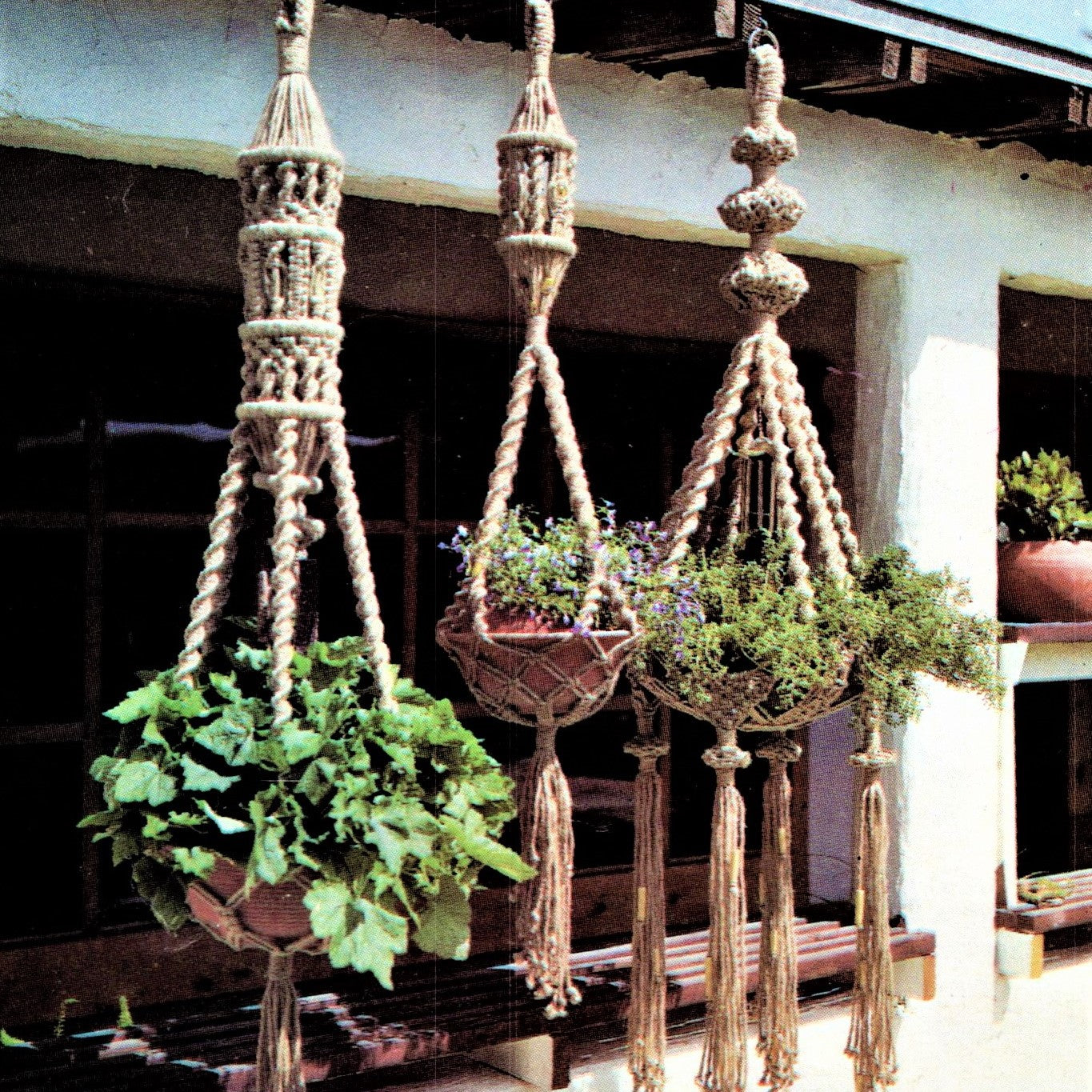 Macrame Hangers Patterns Plant Holders Hangings Knots Knotted Weaving – At Grandma's Table macrame-hangers-patterns-plant-holders-hangings-knots-knotted-weaving-at-grandma-s-table