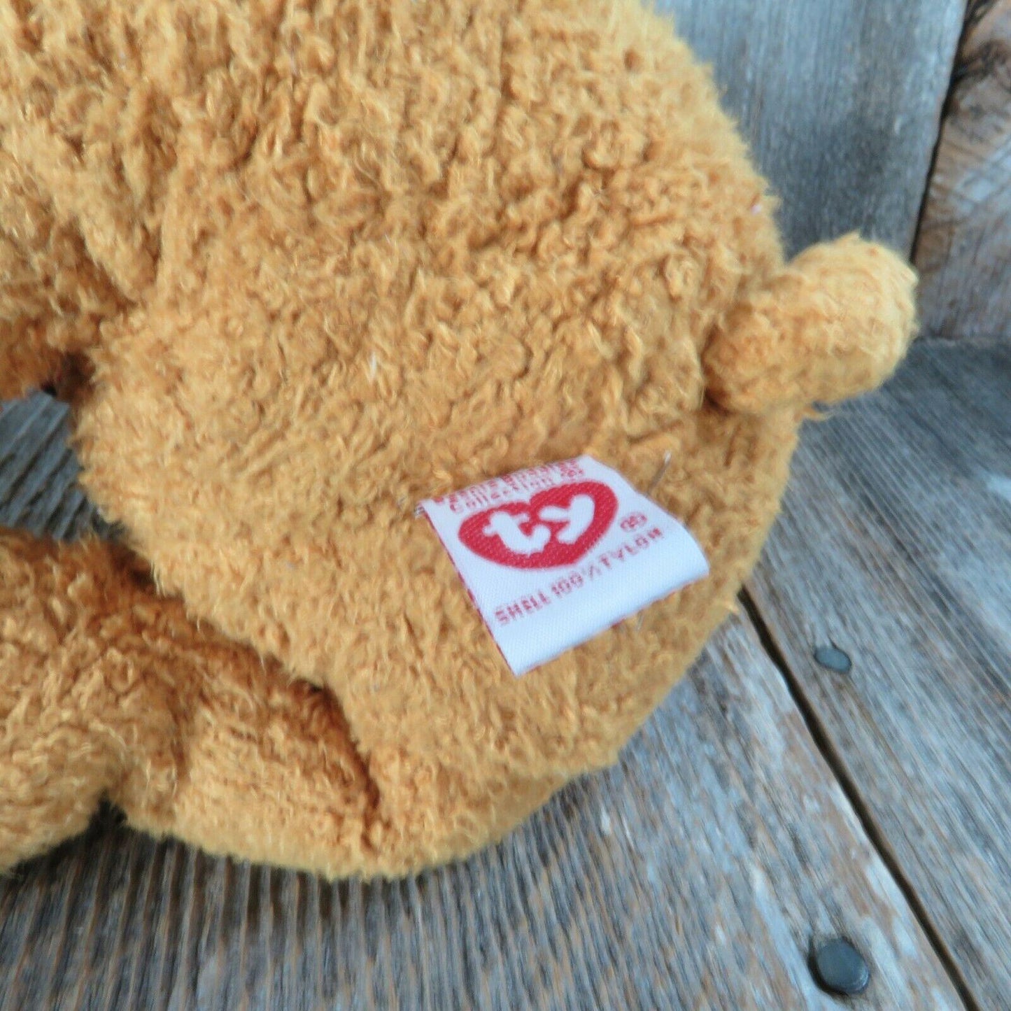 Beanie Buddies Brown Bear Woody Plush Ty Plaid Ribbon Bow 2003 Stuffed Animal - At Grandma's Table