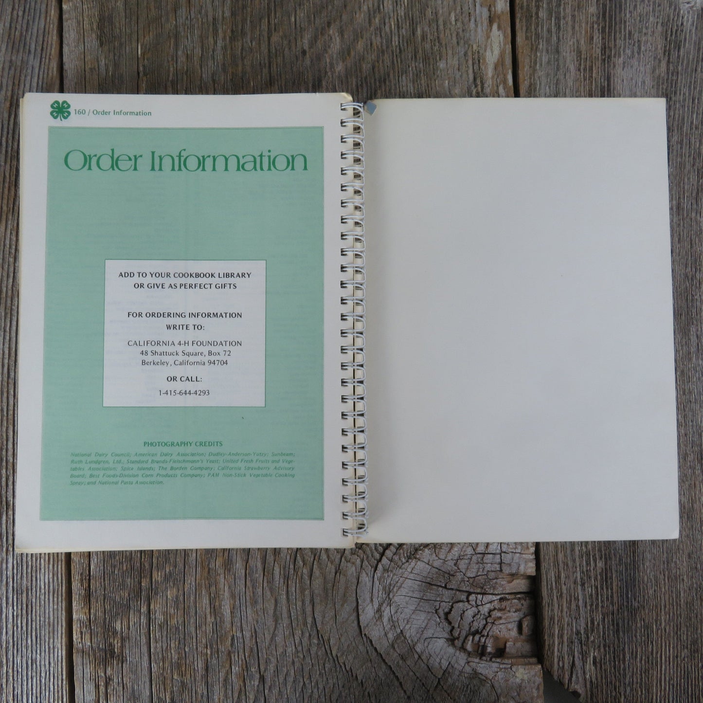 Vintage California Cooking 4-H Cookbook Favorite Recipes 4H Families 1980s