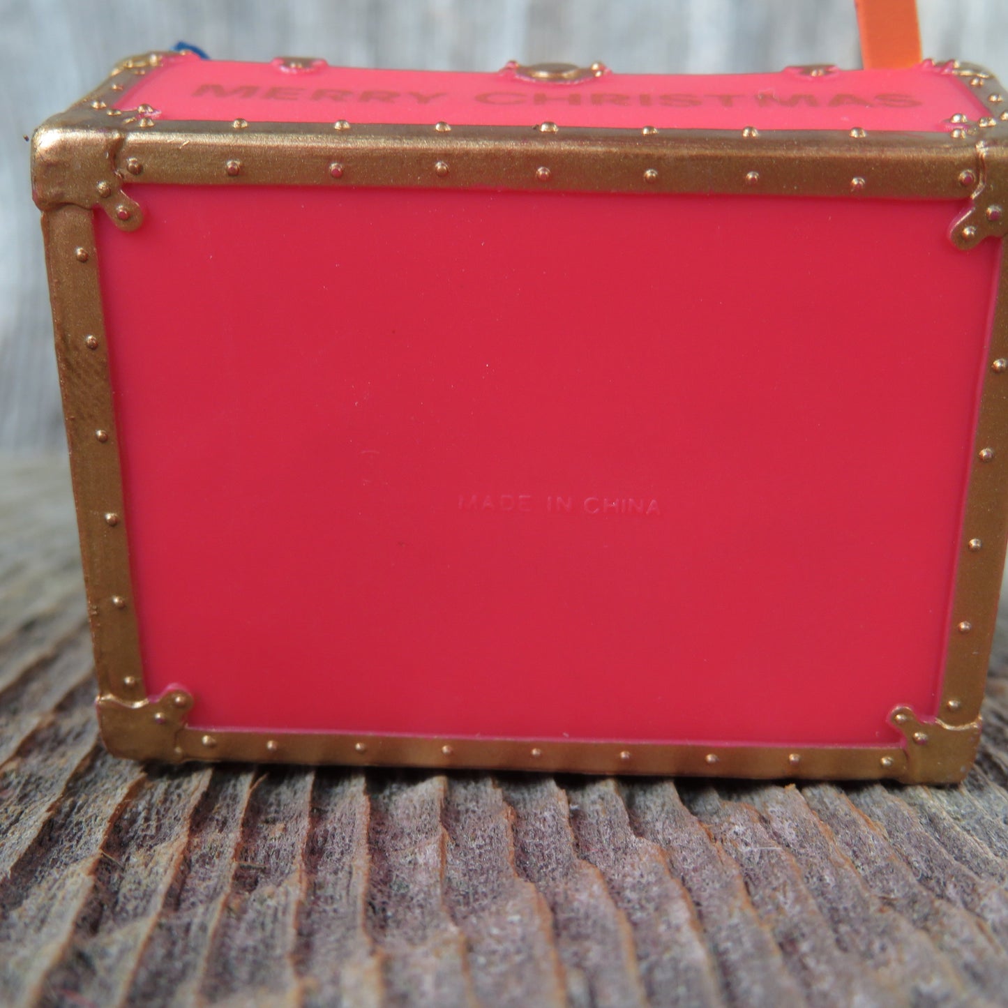 Vintage Baby Mouse in Toy Box Ornament First Christmas Boy Chest Red Westmar Teddy Bear Horn