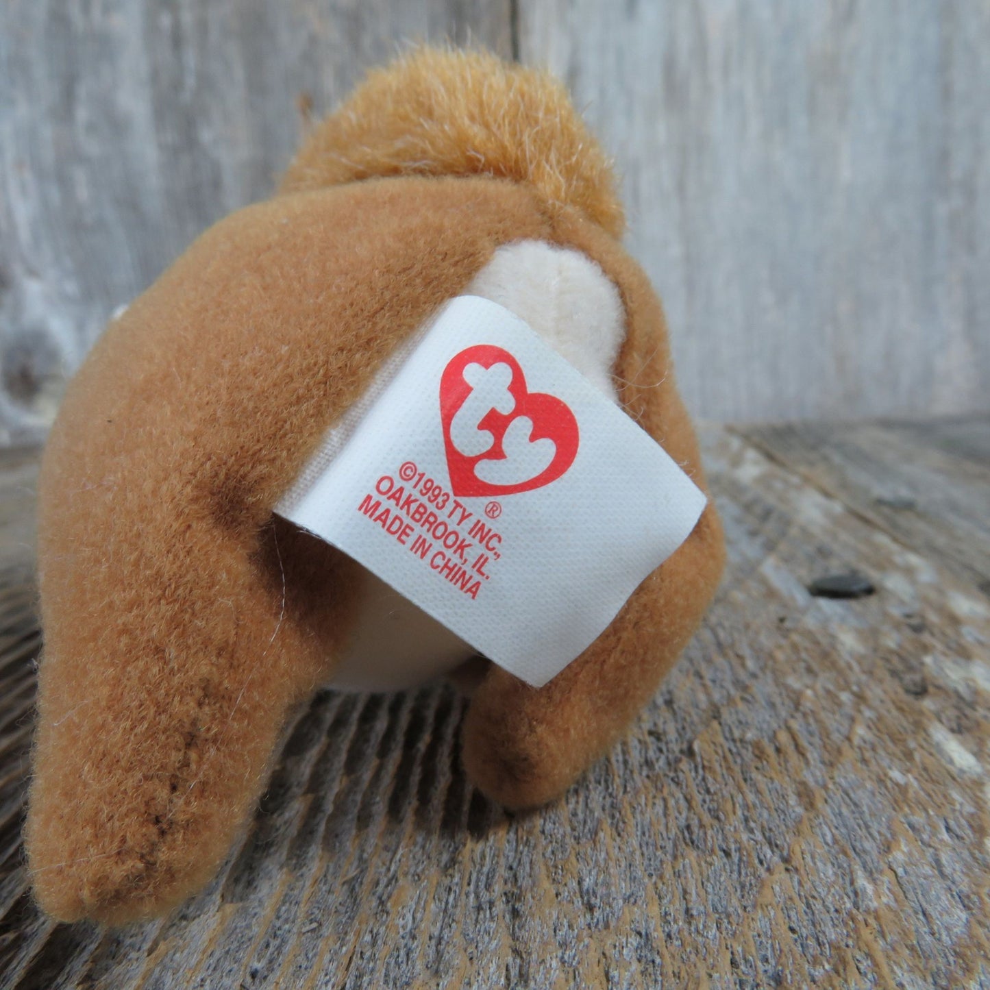 Vintage Nuts the Squirrel Plush Ty Teenie Beanie Babies Brown 1993