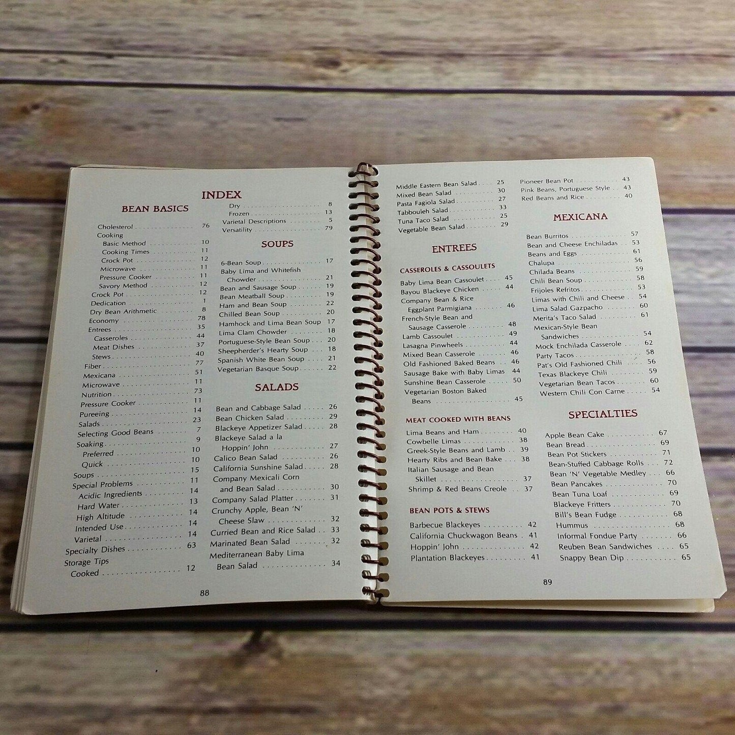 Vintage Cookbook Cooking with California Dry Beans 1992 Spiral Bound Paperback CA Dry Bean Advisory Board Soups Entrees Salads Specialties - At Grandma's Table
