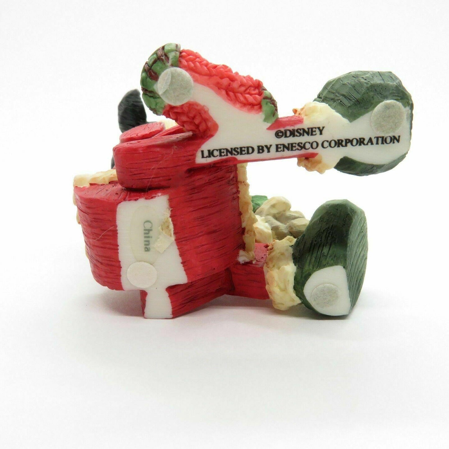 Mickey Mouse Christmas Ornament Wooden Carved Look Enesco Toy Doll Puppet