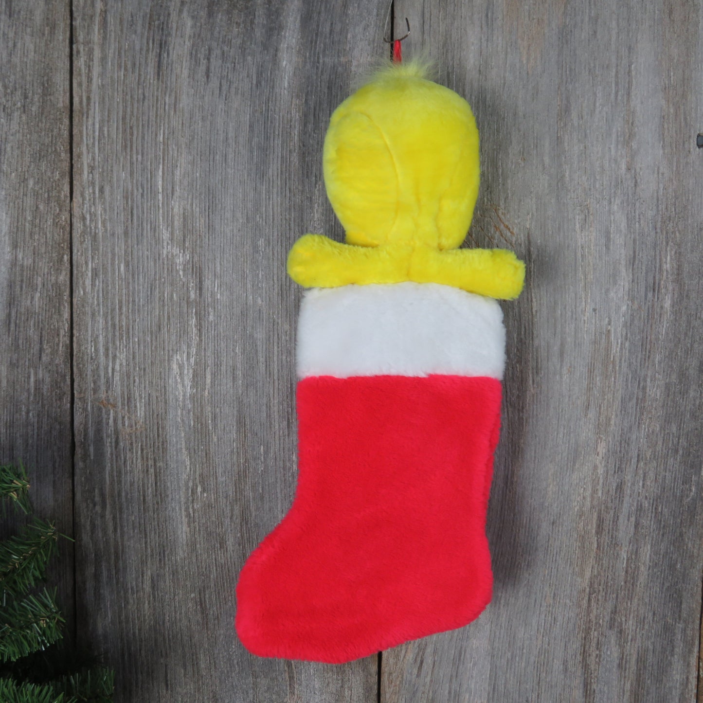 Vintage Tweety Bird Christmas Stocking Plush Looney Tunes Bow Tie Holiday Decoration, Christmas Decoration