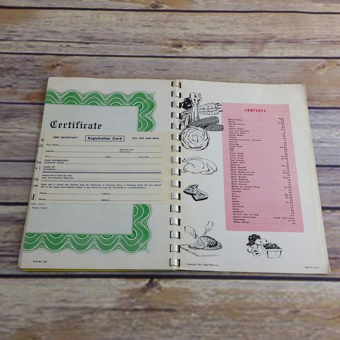 Vintage Colonial Stainless Steel Cookware Waterless Cookware 1965 Manual Recipes Care Instructions Spiral Bound Cookbook Regal Ware 3 Ply