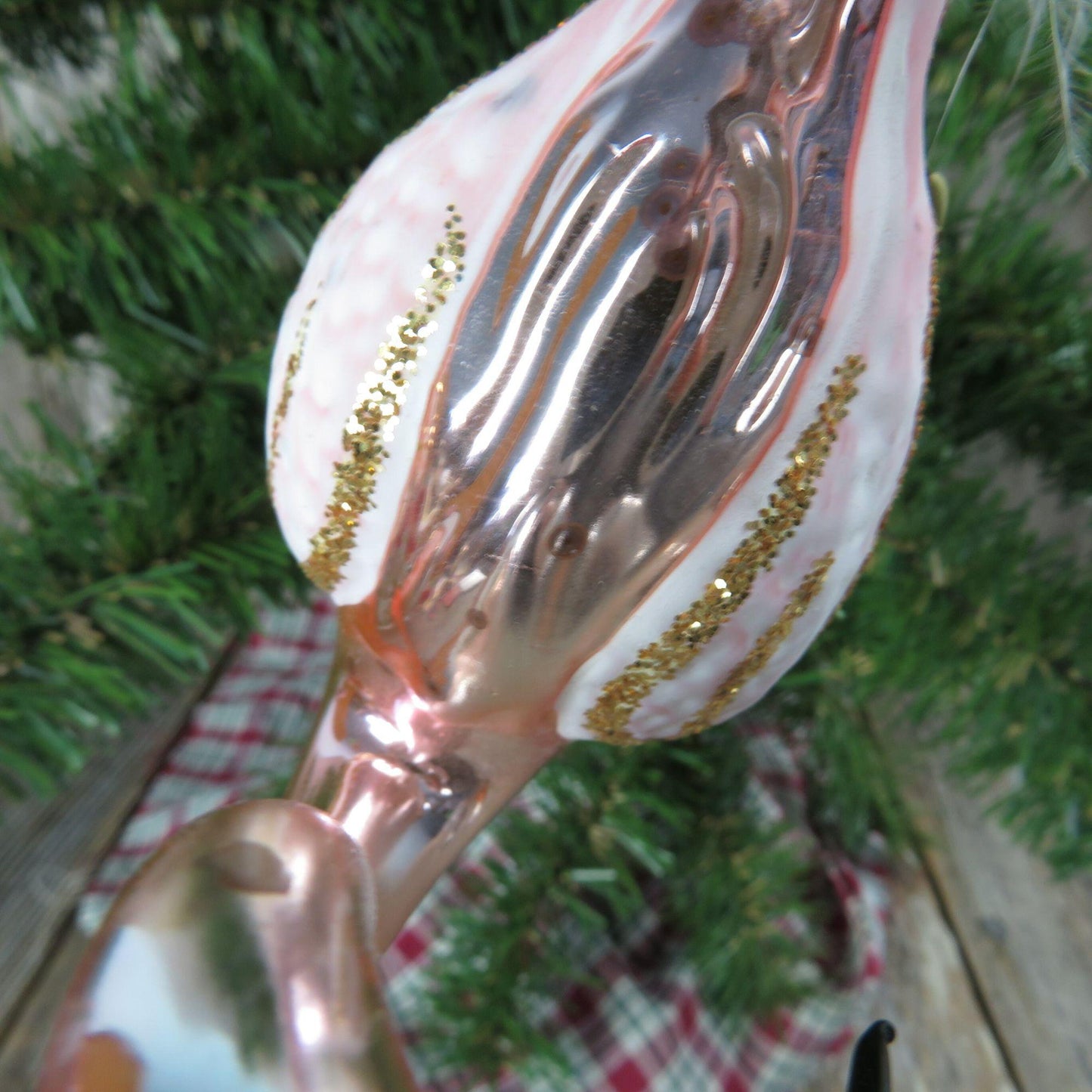 Pink Bird Clip Ornament Flamingo Swan Glitter Feather Tail White Gold