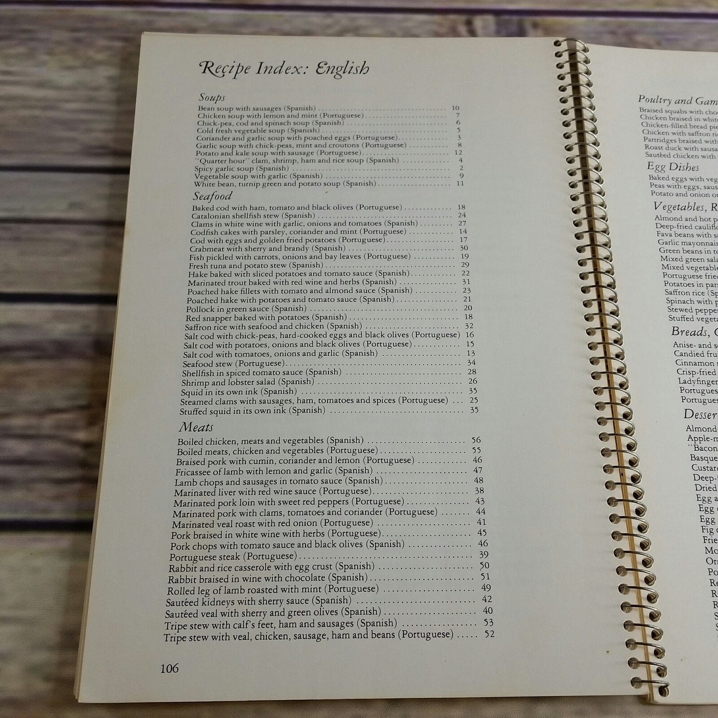 Vtg Spanish and Portuguese Cookbook The Cooking of Spain and Portugal Time Life Books Foods of the World 1969 Spiral Bound