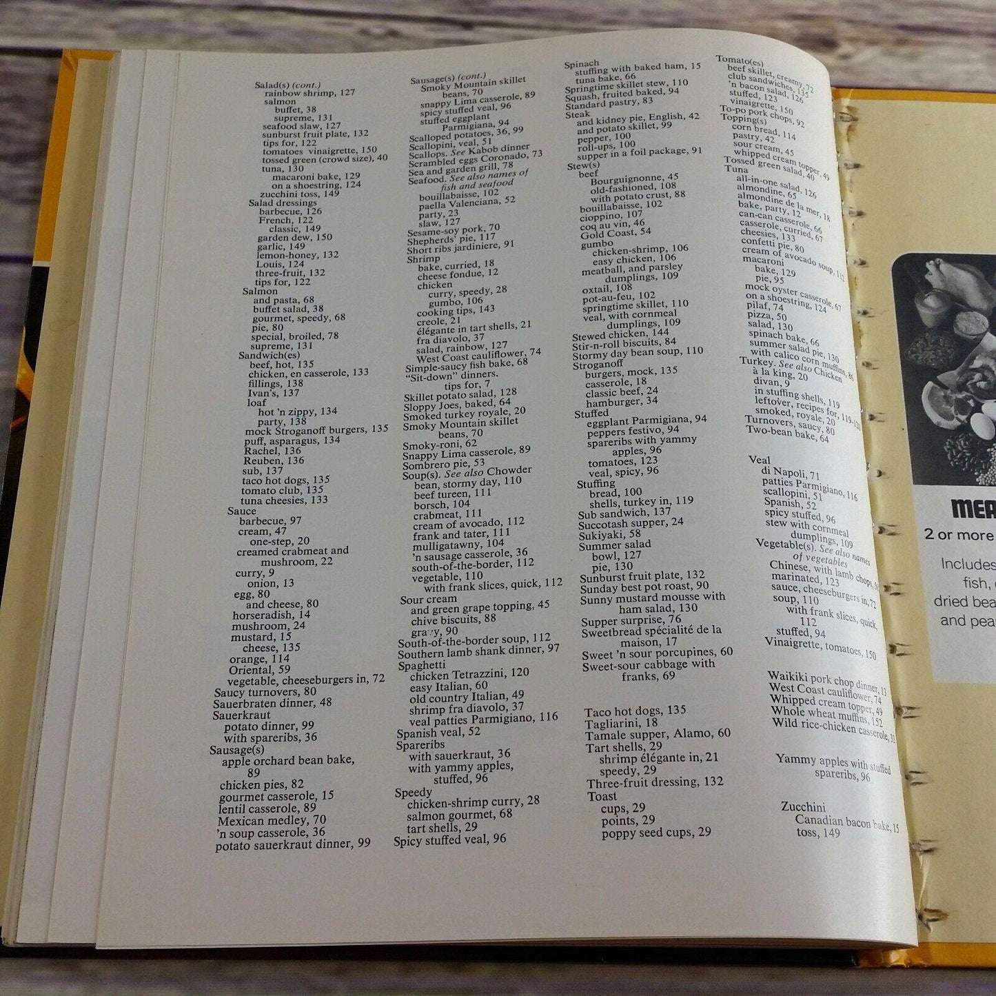 Vintage Cookbook Betty Crocker Dinner in a Dish Recipes 1974 Hardcover Spiral Bound 9th Printing 250 One Dish Meal Recipes