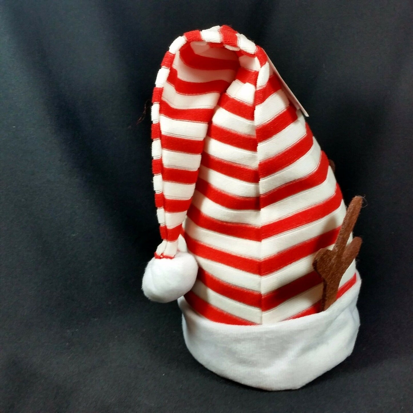 Striped Reindeer Hat Santa Stocking Christmas Antlers Child Kid Baby Red White