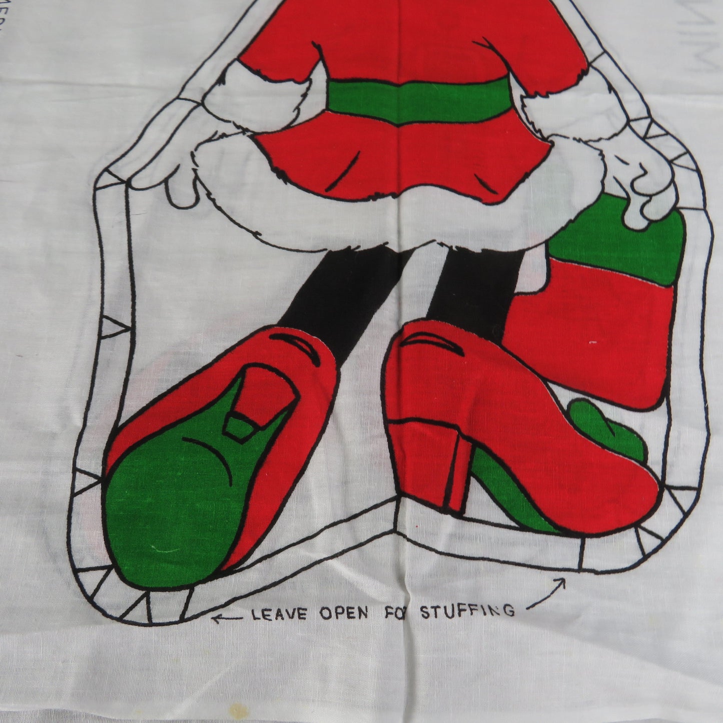 Vintage Minnie Mouse Fabric Panel Ameritex Walt Disney Cut Sew Christmas Mrs Claus Pillow Doll