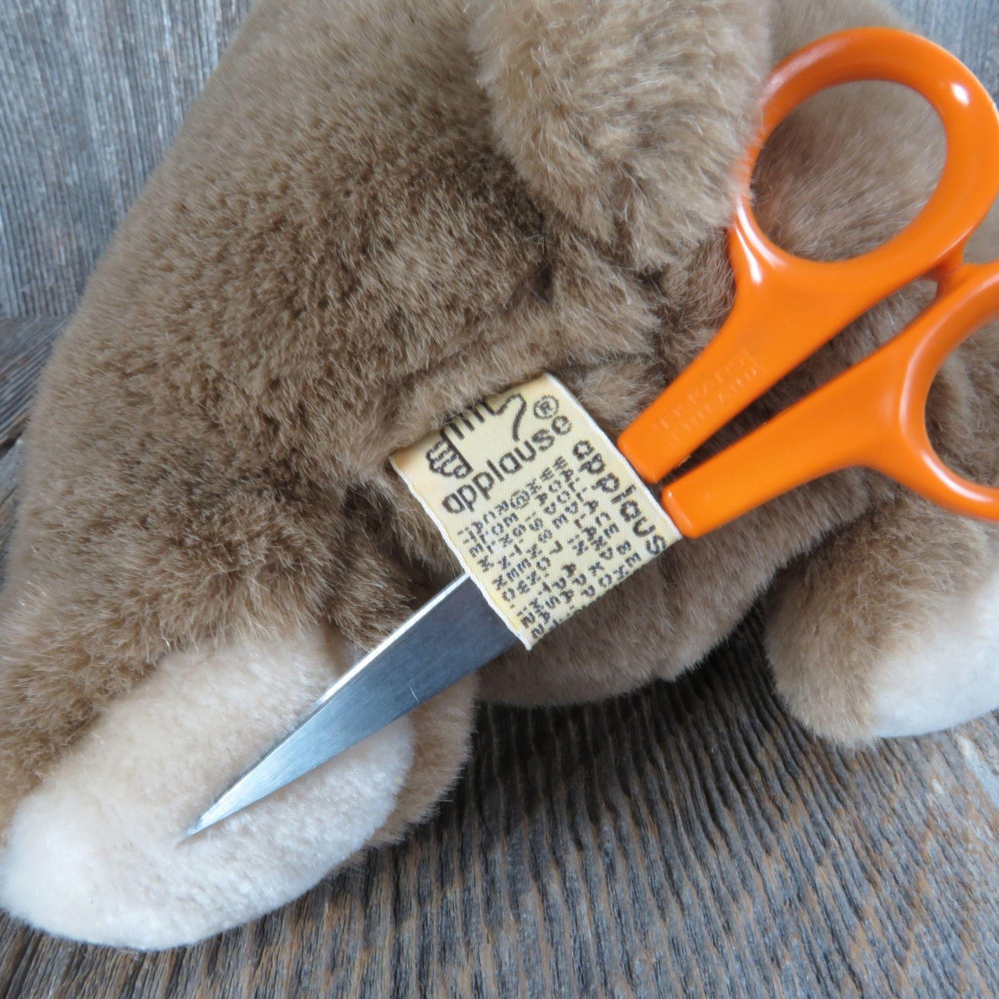 Vintage Teddy Bear Potbelly Plush Sweet Pea Crying Waving Boo Hoo Stuffed Animal 1987