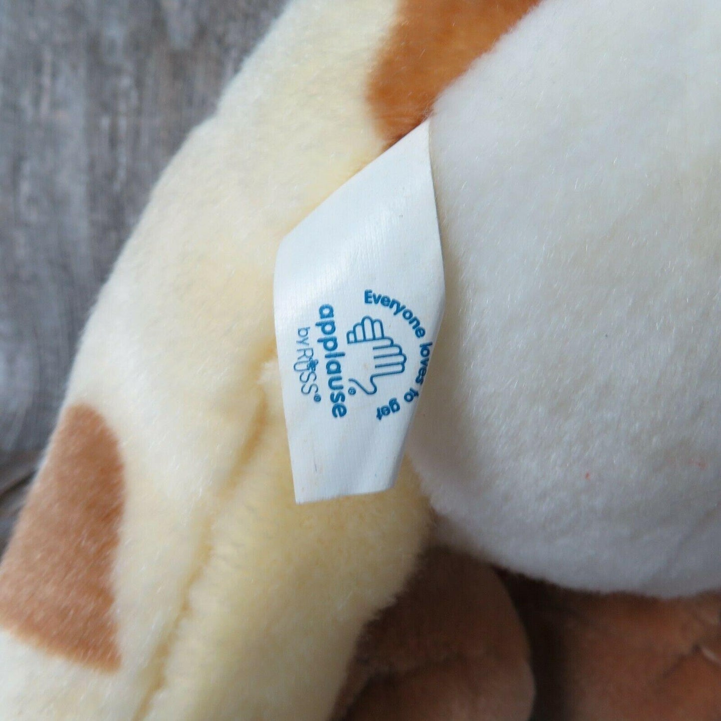 Giraffe Plush Heart Horns Spots Applause Russ Yellow Brown Stuffed Animal