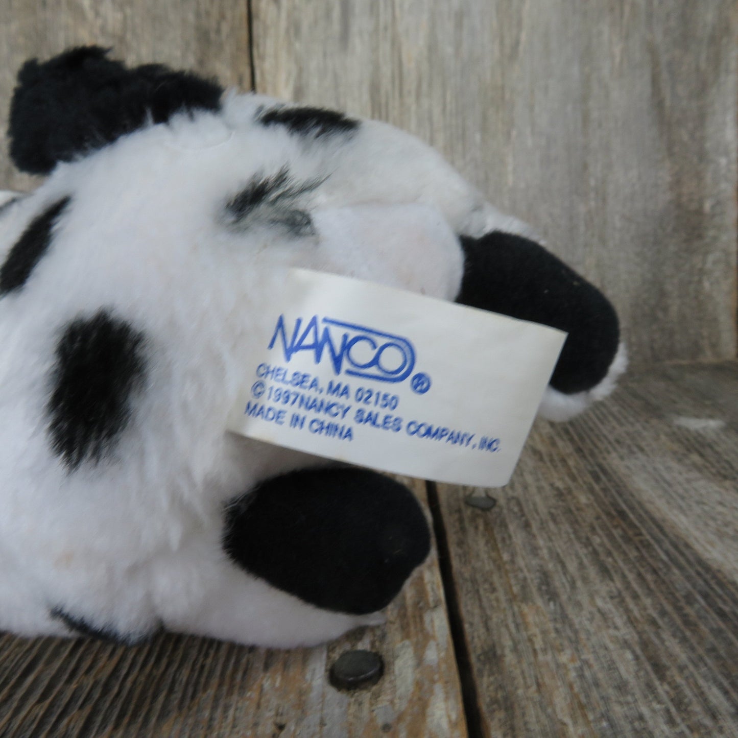 Vintage Puppy Dog Plush Dalmatian Red Heart Pup Nanco Stuffed Animal Valentines Love 1997