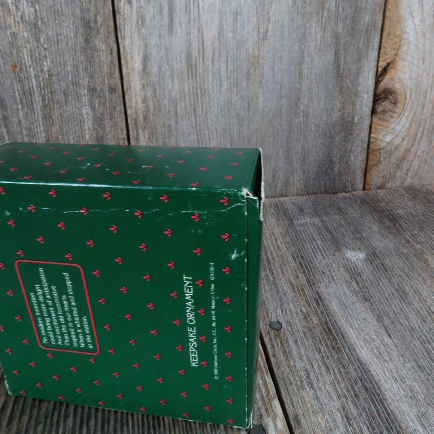 Vintage Tin Toy Train Hallmark Ornament Hallmark Locomotive Blue Red 1988 Christmas