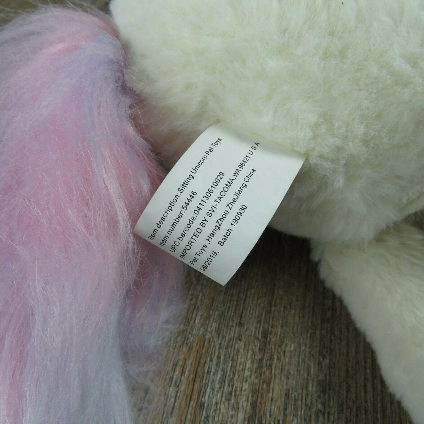 White Blue Unicorn Plush Rainbow Mane Squeaker Pet Toy Stuffed Animal - At Grandma's Table