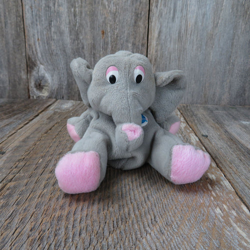 Elephant Bean Bag Plush Planet Hollywood Popcorn Stuffed Animal 1997 Gray Pink