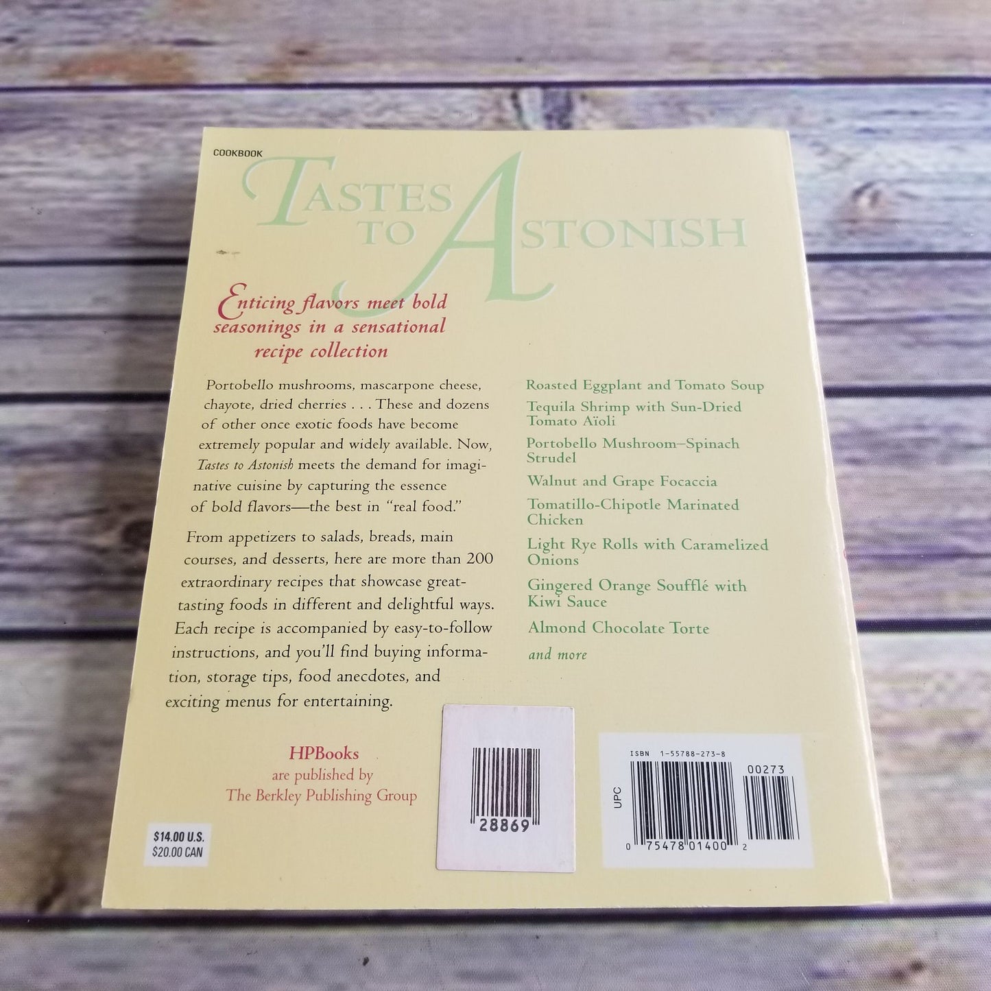 Vintage Cookbook HP Books Tastes to Astonish Recipes That Tease the Palate and Tantalize the Tongue 1997 Paperback