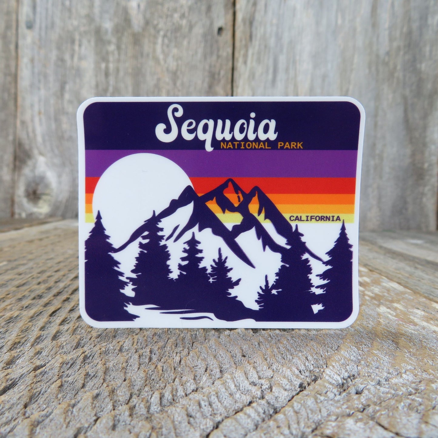 Sequoia National Park California Sticker Redwood Trees Purple Orange