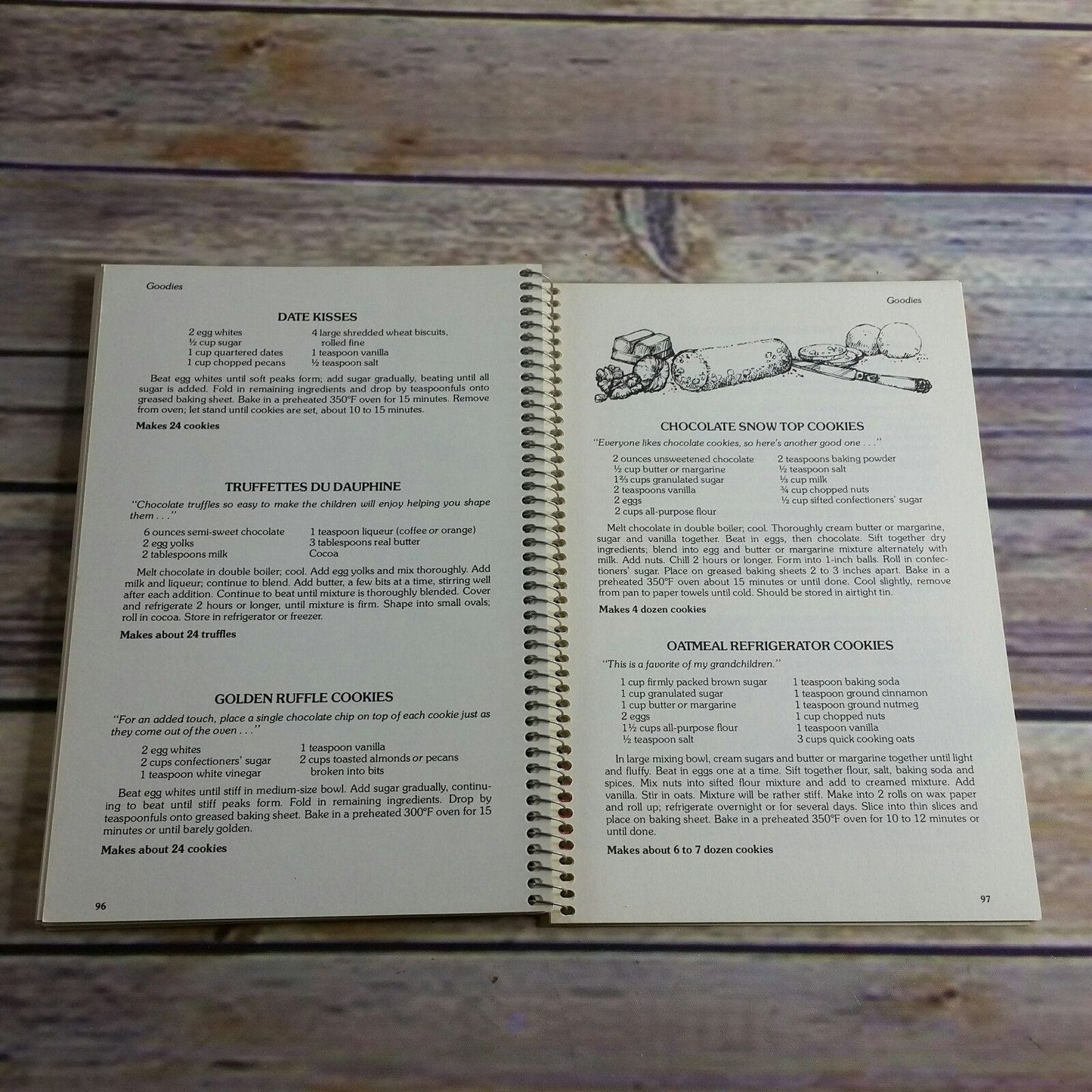 Vtg Holiday Cookbook Recipes 1979 Current Miriam B Loo Spiral Bound Holiday Recipes