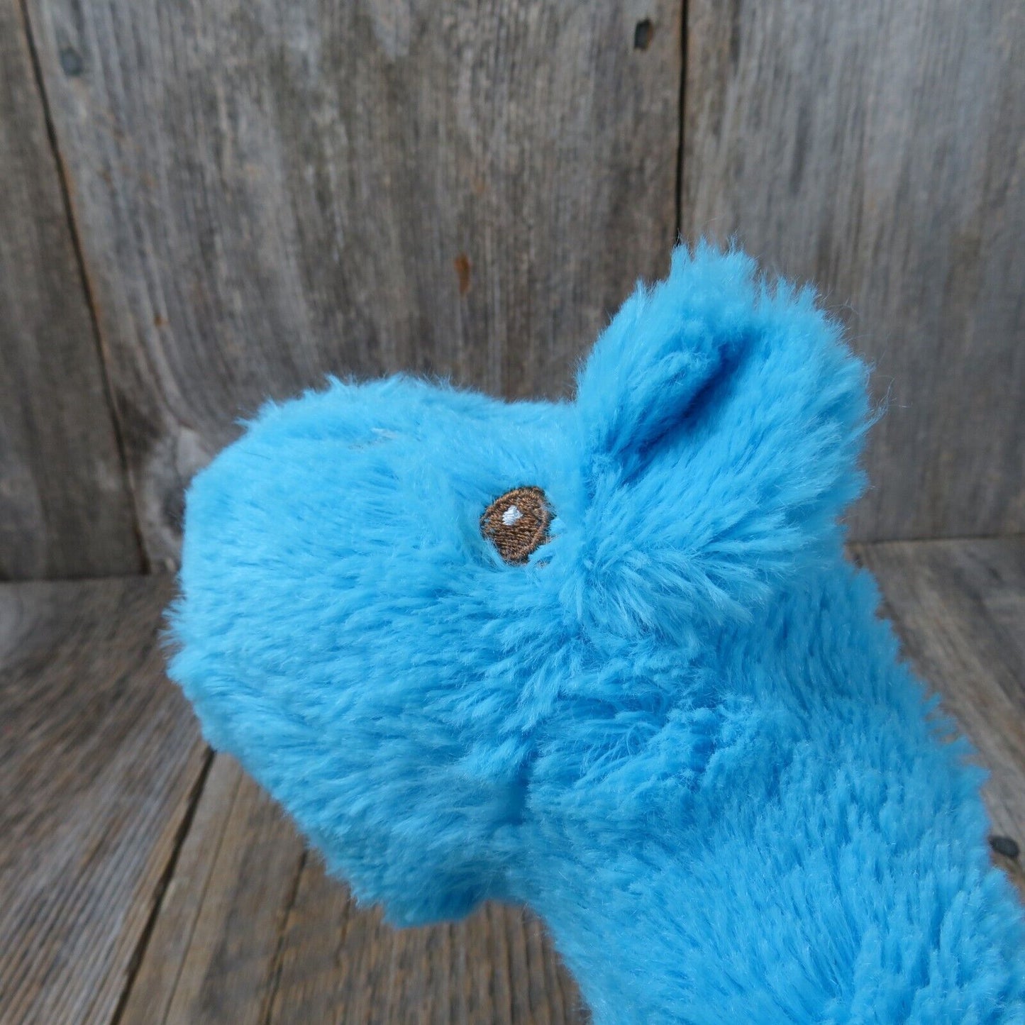 Blue Furry Giraffe Stuffed Animal Caravan Soft Toys Plush Sewn Eyes Fuzzy