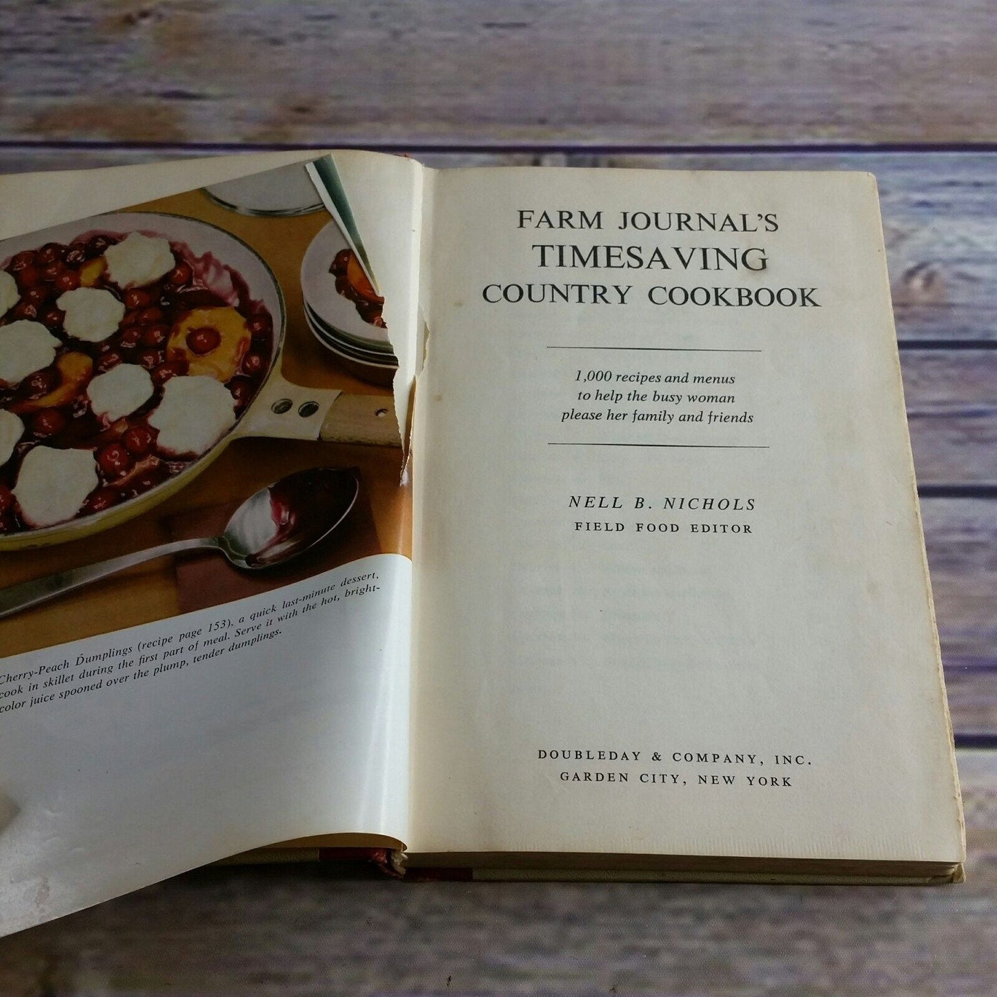 Vintage Farm Journal Timesaving Country Cookbook 1961 Hardcover NO Dust Jacket