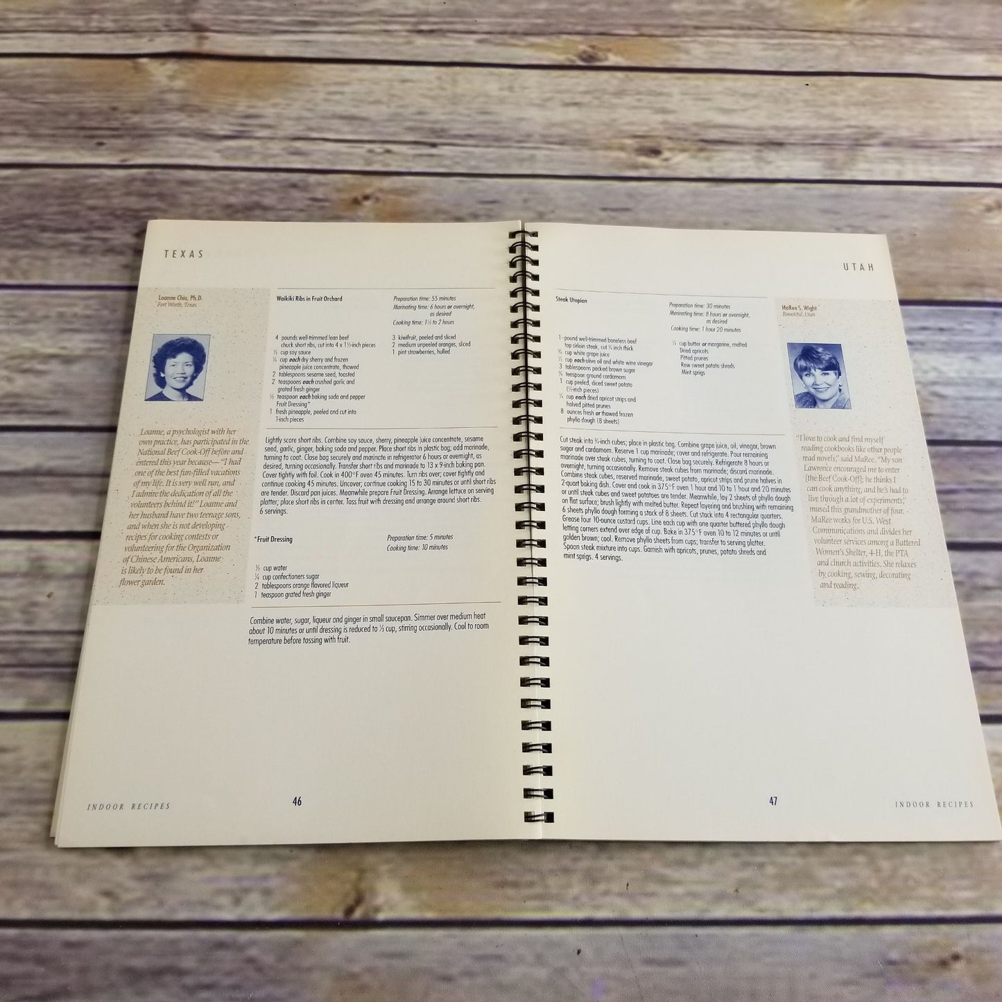 Vintage Beef Cookbook Best of Beef Recipes 1992 National Beef Cook Off Sacramento California Spiral Bound Paperback Promo Recipes