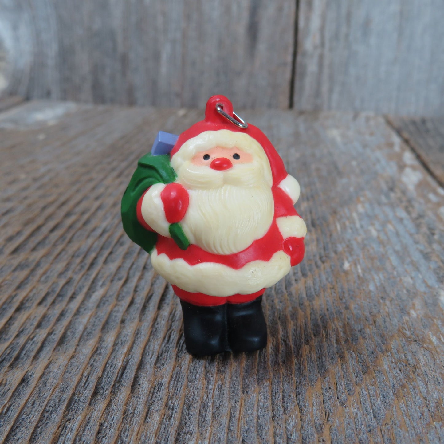 Jolly Santa Ornament 1983 Hallmark Christmas Toy Bag