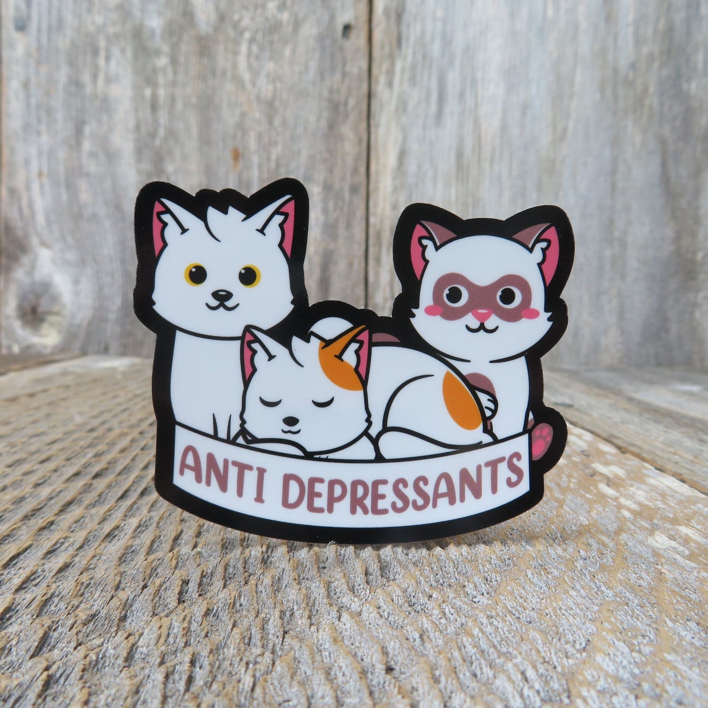 Cats Anti Depressants Sticker Cute Kittens Full Color Cat Lover Happy Pills