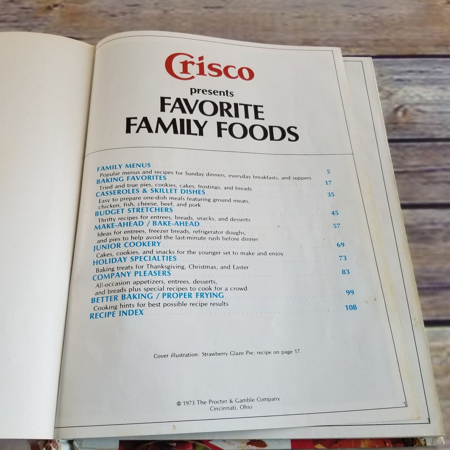 Vintage Cook Book Crisco Favorite Family Foods Cookbook Crisco Recipes 1973 Hardcover Procter and Gamble Promo