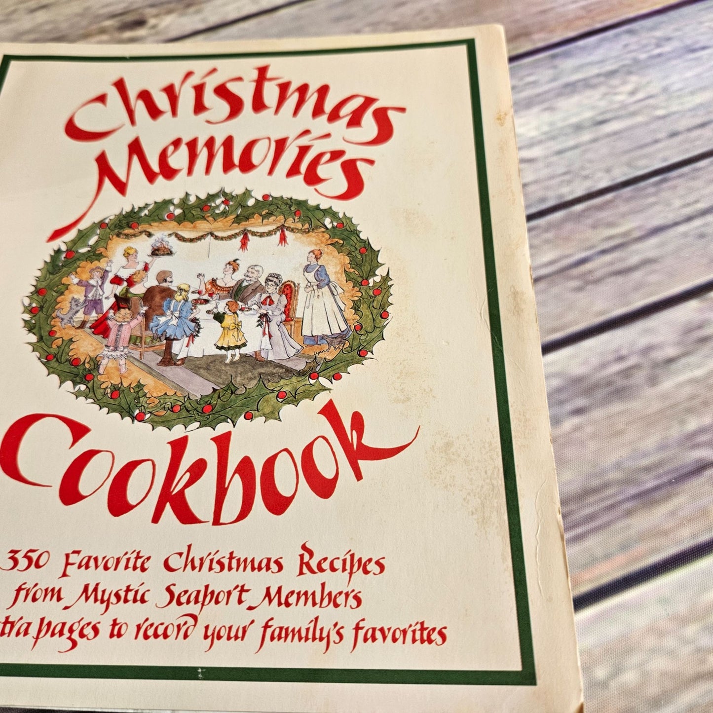 Vintage Christmas Cookbook Christmas Dinner Recipes 1990 Mystic Seaport Museum Members Spiral Bound Paperback Conneticut
